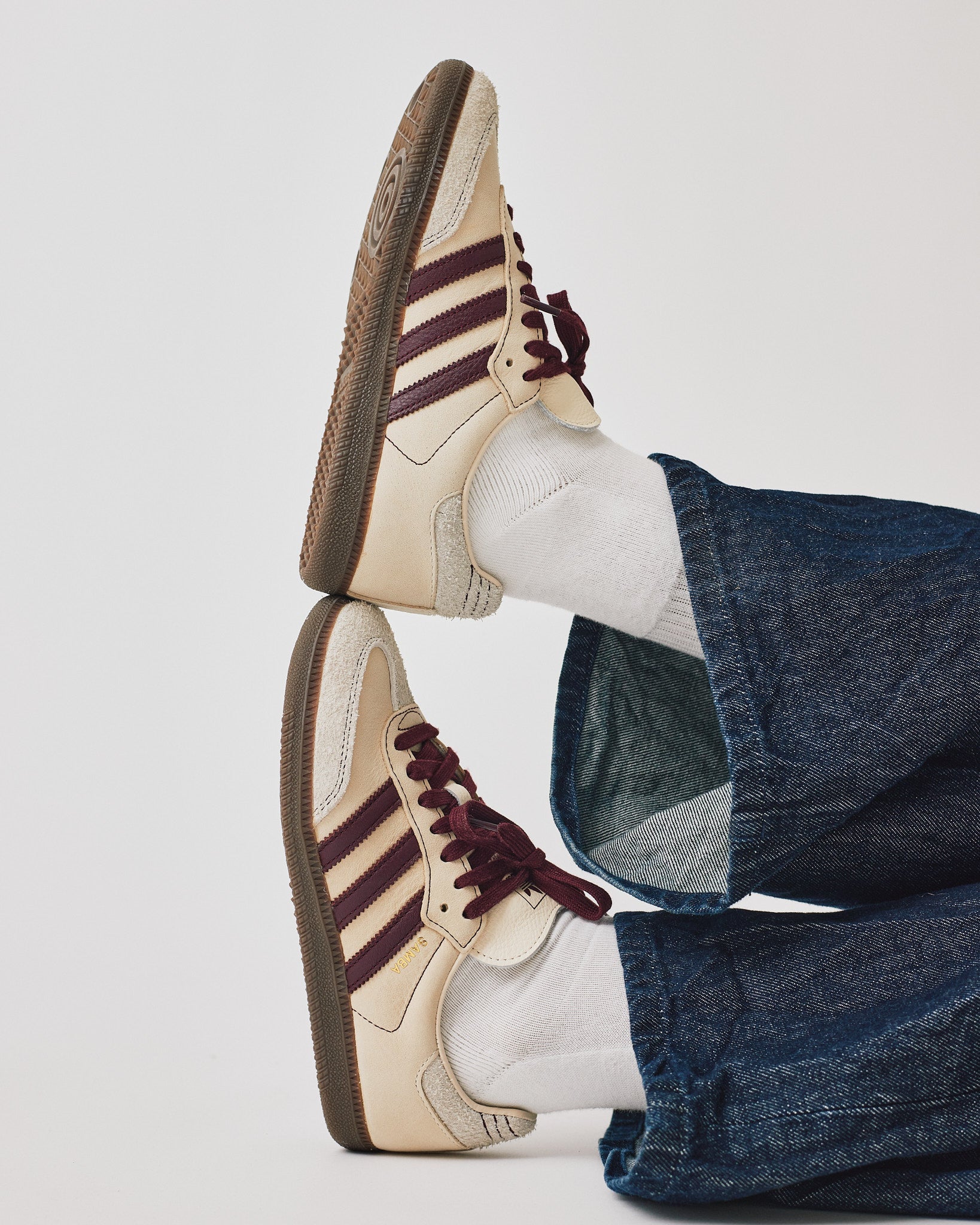 Adidas Samba OG Wonder White Maroon