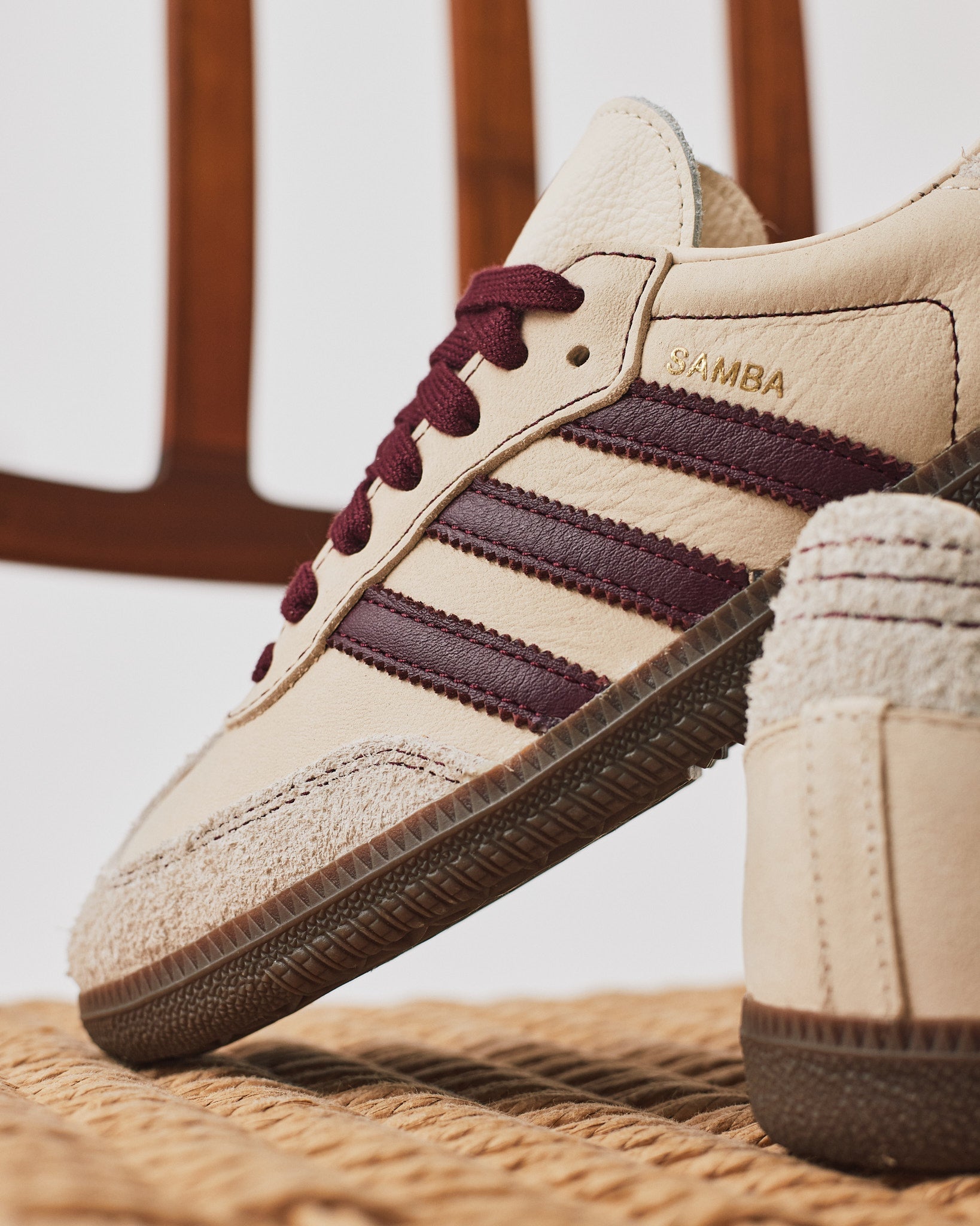 Adidas Samba OG Wonder White Maroon