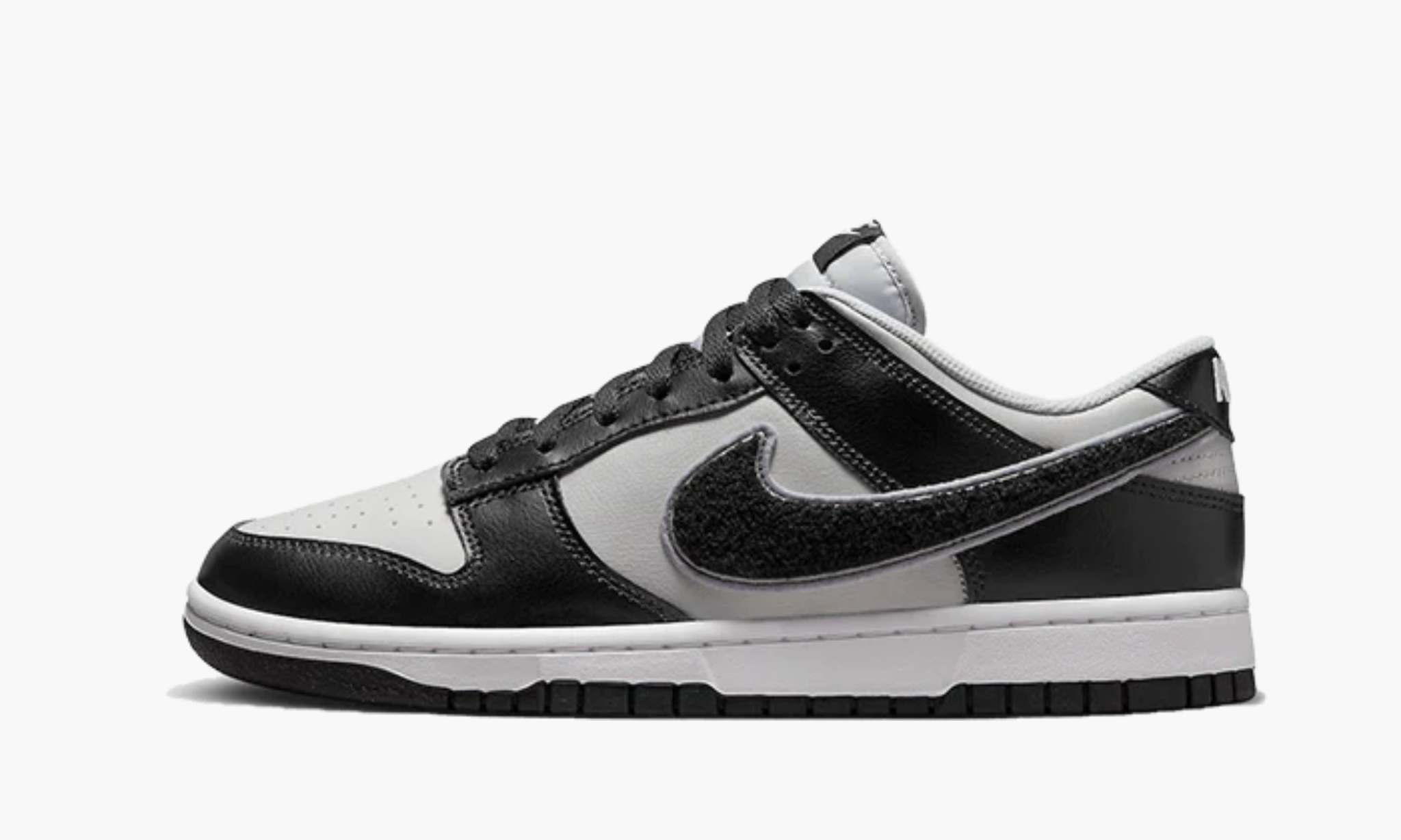 Nike Dunk Low Chenille Swoosh Grey Black