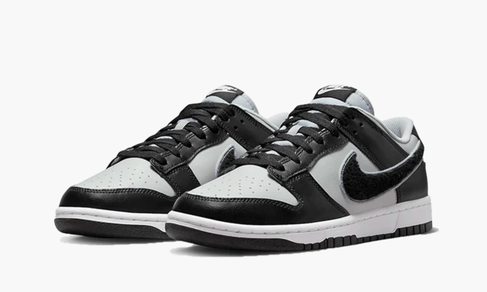 Nike Dunk Low Chenille Swoosh Grey Black