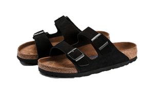 Birkenstock Arizona Suede Leather Soft Footbed Black