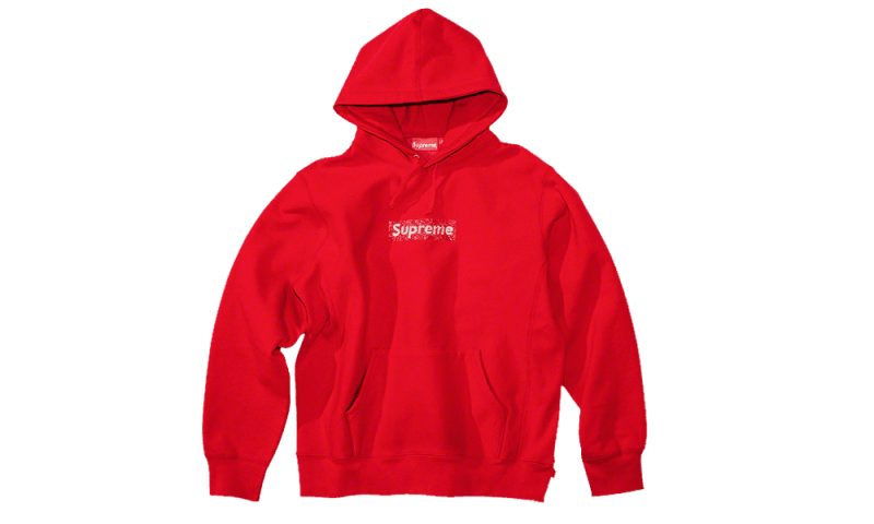 Supreme Swarovski Box Logo Hooded Sweatshirt Red