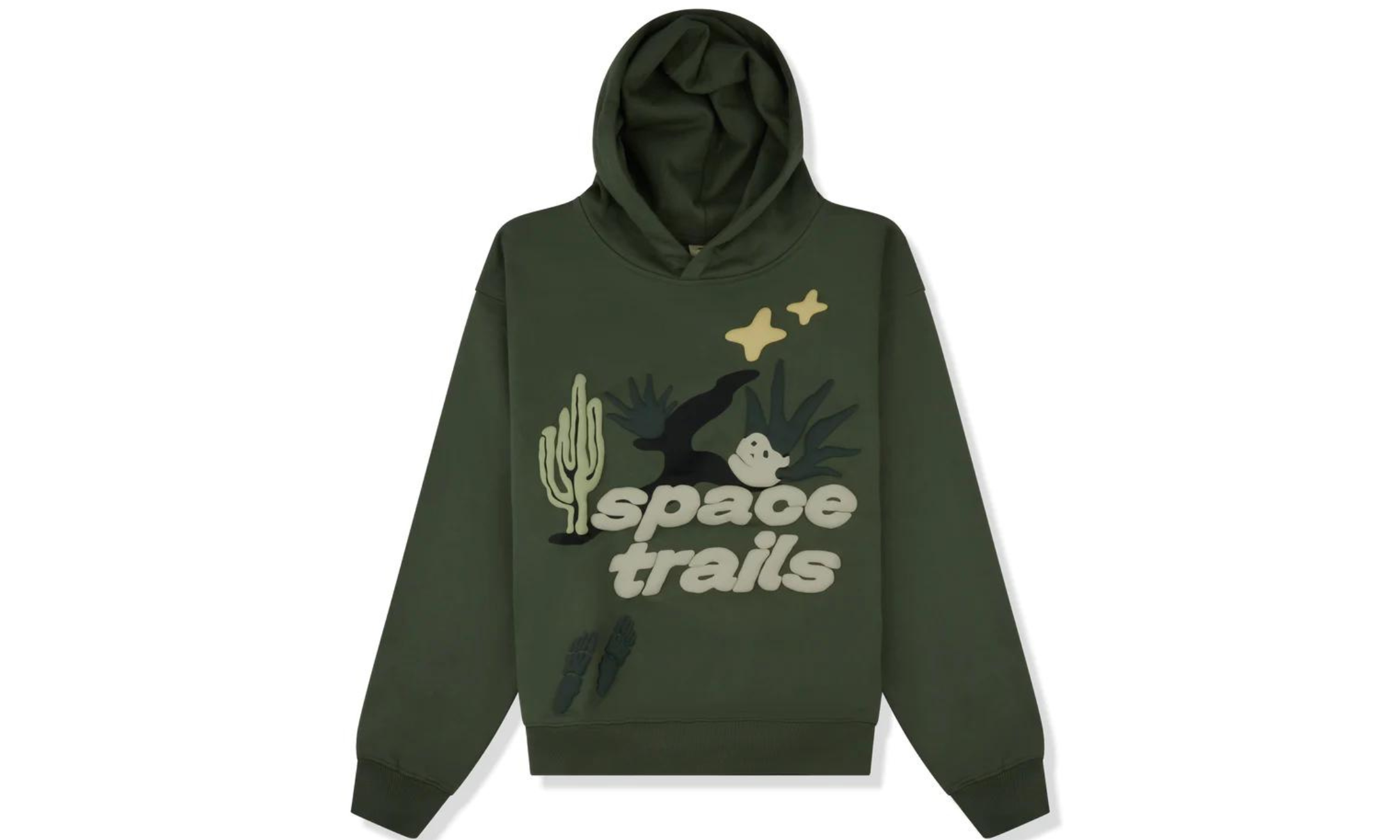 Broken Planet Space Trails Olive Green Hoodie